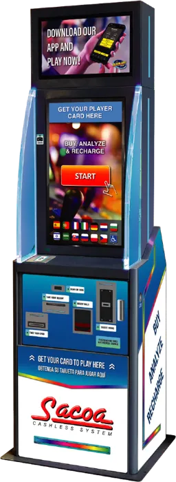 Card kiosk where you buy and recharge your play card