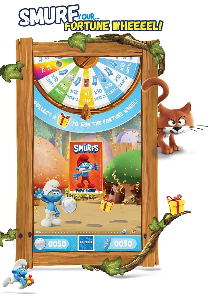 The Smurfs fortune wheel screen